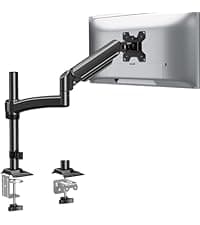 MOUNT PRO Dual Monitor Stand, Free-Standing Full Motion Monitor Desk Mount Fits 2 Screens up to 27 inches,17.6lbs with Height Adjustable, Swivel, Tilt, Rotation, VESA 75x75 100x100, Black