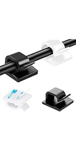 [313Pcs] Cable Management Kit, 67 Adhesive Cable Clips, Topavatop Desk Cord Organizer, 22 Reusable Cable Strap, 4 Cable Sleeve Split, 200 Nylon Cable Zip Ties with 20 Mounts for TV Office Home, White