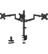 WALI Dual Monitor Desk Mount, Monitor Stand for 2 Monitors Up to 27inch, Dual Monitor Mount Max 22lbs for Home, Office, School (M002), Black