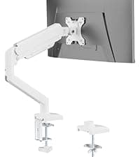 WALI Single Monitor Mount, Gas Spring Monitor Arm for 17-34 inch Screens, Adjustable Computer Monitors Stand up to 26.4lbs, with Clamp and Grommet Base, Mounting Holes 75 and 100mm (GSMP001N), Black
