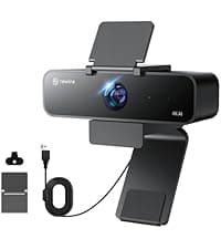 4K Webcam for PC with Tripod, PDAF Autofocus, 1080P@60FPS, 79° FOV, Low Distortion, 2 Noise Reduction Mics, Privacy Cover, Plug&Play, PC Camera for Skype, Teams, Zoom, NewEye 62 Kit