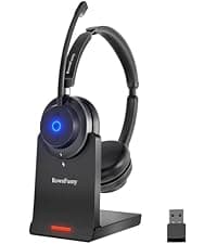 Bluetooth Wireless Headset with Mic for Work, Bluetooth 5.3, Advanced Noise Reduction Microphone, Clear Calls - Comfortable Over-Ear Headphones for PC, Laptop, iPhone, Android, Zoom, Office