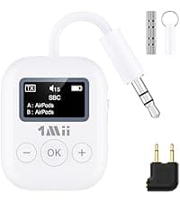1Mii RCA Bluetooth 5.3 Adapter for TV, 3.5mm AUX Bluetooth Transmitter Receiver for 2 AirPods or Headphones, Home Stereo, Speakers, Projector, Treadmills, PC, with Volume Control, aptX Low Latency