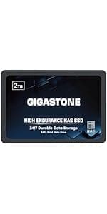 Gigastone 2TB NAS SSD Drive (4-Pack) 24/7 Durable TLC High Endurance RAID Data Storage Network Attached Storage 2.5" SATA Internal Solid State Hard Drives