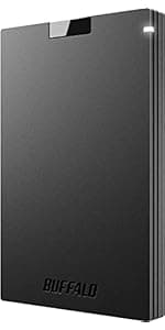 BUFFALO External SSD 1TB - Compatible with PS4 / PS5 / Windows/Mac - USB-C - USB-A - USB 3.2 - External Solid State Drive - SSD-PG1.0U3B