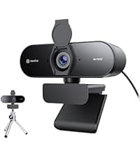 4K Webcam for PC with Tripod, PDAF Autofocus, 1080P@60FPS, 79° FOV, Low Distortion, 2 Noise Reduction Mics, Privacy Cover, Plug&Play, PC Camera for Skype, Teams, Zoom, NewEye 62 Kit