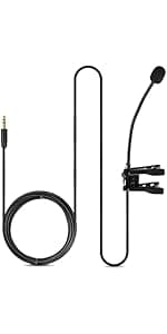 Movo M1 USB Lavalier Lapel Clip-on Omnidirectional Computer Microphone for Laptop, PC and Mac, Perfect Podcasting, Gaming, Streaming and Desktop Mic (20-Foot Cord)