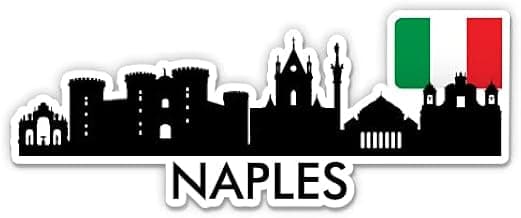 Squiddy Naples Italy City Skyline - Vinyl Sticker for Car, Laptop, Notebook (6" Wide)