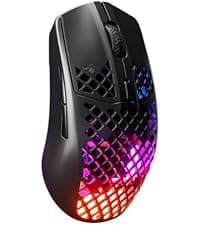 SteelSeries Aerox 3 Wireless - Holey RGB Gaming Mouse - Ultra-lightweight Water Resistant Design - 18K DPI TrueMove Air Optical Sensor- Onyx