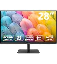 4K Monitor, Z-Edge 28 inch IPS Monitor, UHD 3840x2160 IPS Computer Monitor, 300 cd/m², 144Hz Refresh Rate, 1ms MPRT Response Time, U28I4K Ultra-Thin Bezel