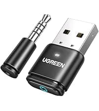 UGREEN USB Bluetooth Adapter for PC, Bluetooth 6.0 Dongle Receiver EDR & BLE, Plug & Play for Windows 11/10/8.1, for Headphone/Keyboard/Mouse/Speakers/Printer