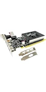 QTHREE Radeon HD 6570 Low Profile Graphics Card,Dual HDMI,1GB,GDDR3,64-Bits,Desktop Video Card for PC Gaming,PCI-Express X16,Computer GPU