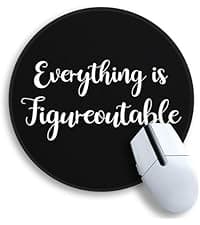 Dumpster on Fire Round Mouse Pad 8.6 x 8.6 Inch, Cute Funny Mousepad for Laptop Gaming, Stitched Edge Non-Slip Rubber Base, Home Office Decor Desk Accessories, It's Fine I`m Fine Everything is Fine