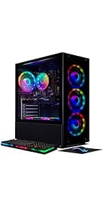 STGAubron Prebuilt Gaming PC Desktop, Radeon RX 550 4G GDDR5, Intel Core I5 up to 3.7GHz, 16G RAM, 512G SSD, WiFi, BT 5.0, RGB Fan x3, Windows 10 Home