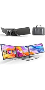 Teamgee Laptop Screen Extender, 14" FHD 1080P IPS Portable Monitor for Laptop, Built-in Stand/Speaker, Dual Screen Monitor for 13"-17" Laptops, Plug & Play Suitable for Mac, Wins, Android, Dex