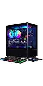 STGAubron Gaming PC, GeForce GTX 1660 Super 6G, Intel Core i3-10100F up to 4.3G, 16G DDR4, 1T SSD, WiFi, BT 5.0, RGB Fan x3, RGB BT Sound Bar, RGB BT Gaming Mic, Windows 11 Home