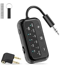 1Mii RCA Bluetooth 5.3 Adapter for TV, 3.5mm AUX Bluetooth Transmitter Receiver for 2 AirPods or Headphones, Home Stereo, Speakers, Projector, Treadmills, PC, with Volume Control, aptX Low Latency