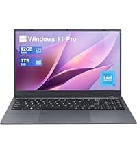 15.6-inch Windows 11 Laptop, 16GB RAM, 512GB SSD, FHD IPS Display Laptop Computer, Intel N5095 Quad Core, 2.4/5G WiFi, BT4.2 Backlit and Fingerprint, Lightweight and Portable
