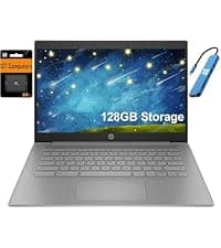 Lenovo Chromebook 15 (15.6" FHD Display, 4GB RAM, 128GB Storage (64GB eMMC + 64GB SD Card) 2TB Cloud Storage, Intel Celeron), Home & Student Laptop, Webcam, Wi-Fi 6, 10-Hr Long Battery Life, Chrome OS
