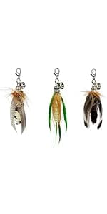 Cat Feather Toy Replacement Wand Refills, 10 Pcs Simulation Insects Bird Feathers