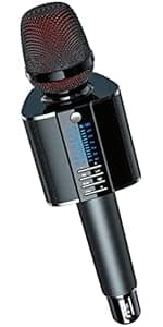 BONAOK Wireless Bluetooth Karaoke Microphone,3-in-1 Portable Handheld Karaoke Mic Speaker Machine Home Party Birthday for All Smartphones PC(Q37 Rose Gold)