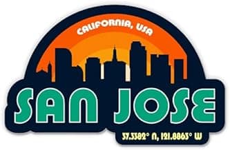 Squiddy San Jose California City Skyline - Vinyl Sticker for Car, Laptop, Notebook (5" Wide)