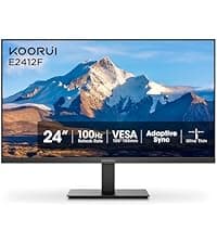 KOORUI 27 Inch QHD (2560x1440) IPS Ultra-Thin Computer Gaming Monitor, 100Hz Refresh Rate, DCI-P3 95%, FreeSync & G-Sync, 1ms MPRT, HDR10, VESA 100x100mm, Tilt Adjustable for Game and Work