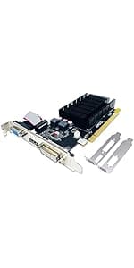 QTHREE Radeon HD 6570 Low Profile Graphics Card,Dual HDMI,1GB,GDDR3,64-Bits,Desktop Video Card for PC Gaming,PCI-Express X16,Computer GPU