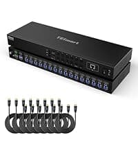 TESmart 16X1 HDMI KVM Switch USB 3.0, 4K@60Hz Rackmount KVM 16 Port Enterprise-Grade EDID Emulator | Hotkey Switch | RS232 | LAN Port | IR Remote | IP Control | Auto Scan | with 8 Pcs 5ft KVM Cable