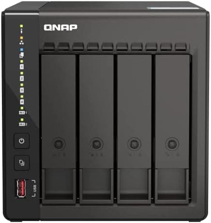QNAP TS-453E-8G-US 4 Bay High-Performance Desktop NAS with Intel Celeron Quad-core Processor, 8 GB DDR4 RAM and Dual 2.5GbE (2.5G/1G/100M) Network Connectivity (Diskless)
