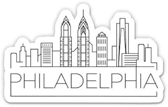 Squiddy Philadelphia Pennsylvania City Skyline - Vinyl Sticker for Car, Laptop, Notebook (5" Wide)