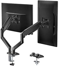 WALI Single Monitor Mount, Gas Spring Monitor Arm for 17-34 inch Screens, Adjustable Computer Monitors Stand up to 26.4lbs, with Clamp and Grommet Base, Mounting Holes 75 and 100mm (GSMP001N), Black
