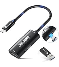 Guermok Video Capture Card, 4K USB3.0 HDMI to USB C Capture Card for Streaming, 1080P 60FPS, Compatible with iPad Mac OS Windows, Quest 3, OBS, PS5/4, Switch2/1, Xbox, Camera (Silver)