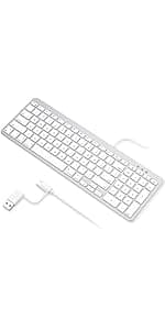 OMOTON Bluetooth Keyboard Compatible with Mac, Compact Wireless Keyboard Compatible with MacBook Pro/Air, iMac, Mac mini/Pro Laptop and PC (Silver)