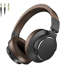 Wired Over Ear Headphones, Studio Monitor & Mixing DJ Headphones with 50mm Neodymium Drivers and 1/4 to 3.5mm Jack for Guitar AMP Podcast Piano Keyboard (Black)