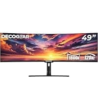 Deco Gear 34” Curved Ultrawide Business Monitor | 3440x1440, 100Hz, 1500R, 99% sRGB | Adjustable Stand, 2 HDMI and 2 DisplayPort | HDR, Low Blue Light, PIP/PBP