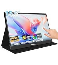 HotYeah Portable Monitor 4K, 15.6'' 3840x2160 UHD USB-C HDMI Laptop Monitor, 100% Adobe RGB HDR FreeSync External Computer Display, Travel 2nd Screen with Speakers & Smart Cover & VESA