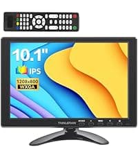 13.3 inch Small PC Monitor 1366x768 Mini LED Monitor with HDMI VGA AV BNC USB Intput, for Fire Stick Computer Xbox Ras pi, Built-in Speaker