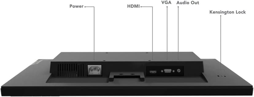 Lenovo D22e-20 Monitor, 21.45” FHD Display, Customizable Tilt Stand, HDMI and VGA Ports, 250 Cd/m² Brightness, Flicker-Free, 75Hz Refresh Rate, AMD FreeSync, Raven Black