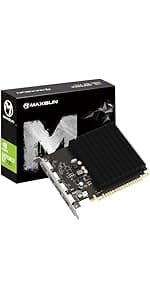 maxsun GEFORCE GT 710 2GB Low Profile Ready Small Form Factor Video Graphics Card GPU Support DirectX12 OpenGL4.5, Low Consumption, VGA, DVI-D, HDMI, HDCP, Fanless Cooling