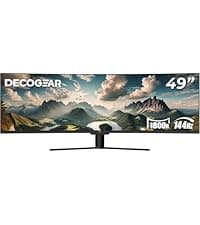 Deco Gear 34” Curved Ultrawide Business Monitor | 3440x1440, 100Hz, 1500R, 99% sRGB | Adjustable Stand, 2 HDMI and 2 DisplayPort | HDR, Low Blue Light, PIP/PBP