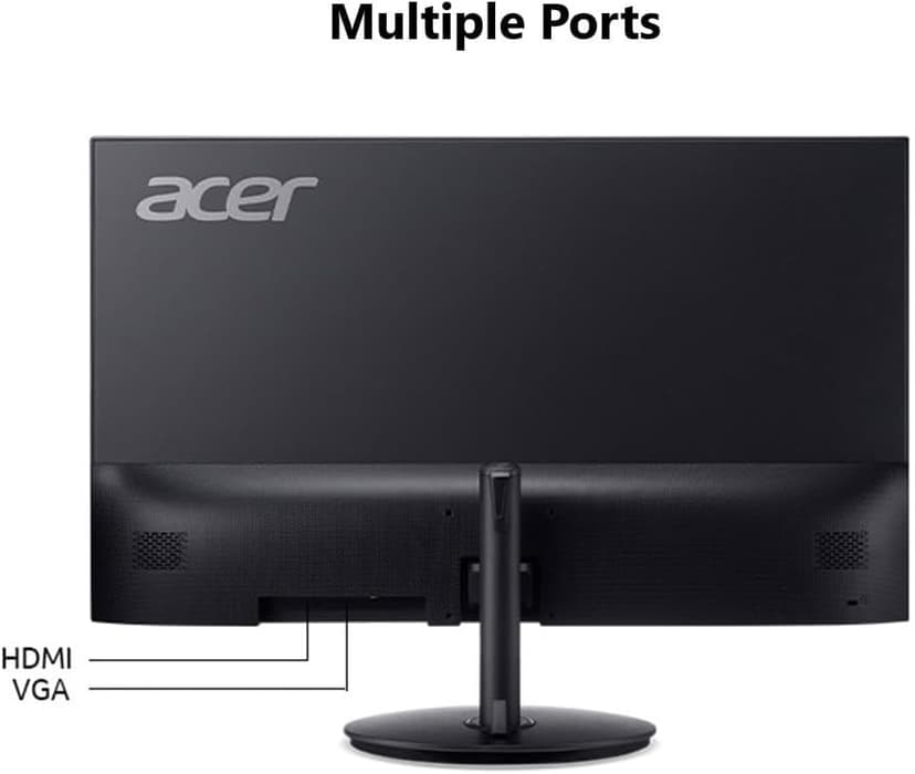 Acer SH272 G0bih 27" IPS Full HD (1920 x 1080) Ultra-Thin Gaming Office Monitor | Adaptive-Sync Support (FreeSync Compatible) | Up to 120Hz Refresh | 1ms (VRB) | Adjustable Stand | HDMI & VGA Ports