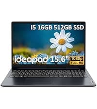Lenovo IdeaPad (15.6" FHD Anti-Glare, Intel Core i5-1235U (> i7-1165G7), 16GB RAM, 1TB SSD), Laptop for Home, Student, Business, Webcam w/ Shutter, 10-Hour Long Battery Life, Win 11 Home in S Mode