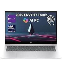 HP Envy 17 AI PC Laptop (17.3" 4K UHD (3840 x 2160), NVIDIA RTX 3050, Intel Core Ultra 7 155U (> i9-12900H), 64GB DDR5, 4TB SSD) for Business, Creator, Designer, IR Webcam, Wi-Fi 7, Win 11 Pro, 2025