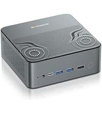 P4 Light Gaming Mini PC, Ryzen 7 5825U, 32GB RAM 1TB SSD, 11 Pro Triple 4K 60HZ Displays Desktop Computers, Support PS3 Emulator Micro PC, HDMI+DP+Type-C, WiFi 6E, BT5.2, Dual 2.5GbE LAN