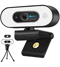 Webcam 1080p HD Computer Switch 2 Camera - Microphone Laptop USB PC Webcam with Tripod Stand, 110 Degree Live Streaming Widescreen Recording Pro Video Web Camera for Calling, Conferencing
