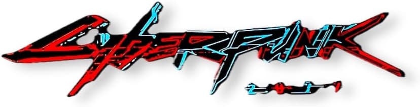 Vinyl Sticker Cyberpunk Decal Water Proof Reflective for Car, Laptop (Red+Blue)