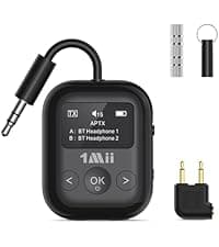1Mii RCA Bluetooth 5.3 Adapter for TV, 3.5mm AUX Bluetooth Transmitter Receiver for 2 AirPods or Headphones, Home Stereo, Speakers, Projector, Treadmills, PC, with Volume Control, aptX Low Latency