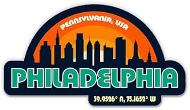 Squiddy Philadelphia Pennsylvania City Skyline - Vinyl Sticker for Car, Laptop, Notebook (5" Wide)