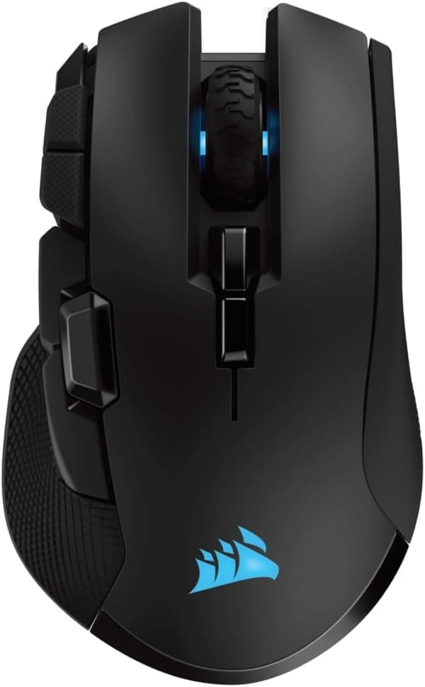 Corsair IRONCLAW WIRELESS RGB Rechargeable Gaming Mouse with Slipstream Technology - 18,000 DPI - 3-Zone RGB Multi-Color Backlighting - Black